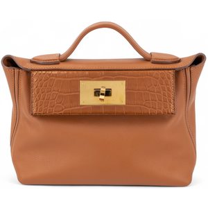 Hermès 24/24 Mini ( 21 ) Touch Gold Evercolor / Matte Crocodile Alligator GHW
