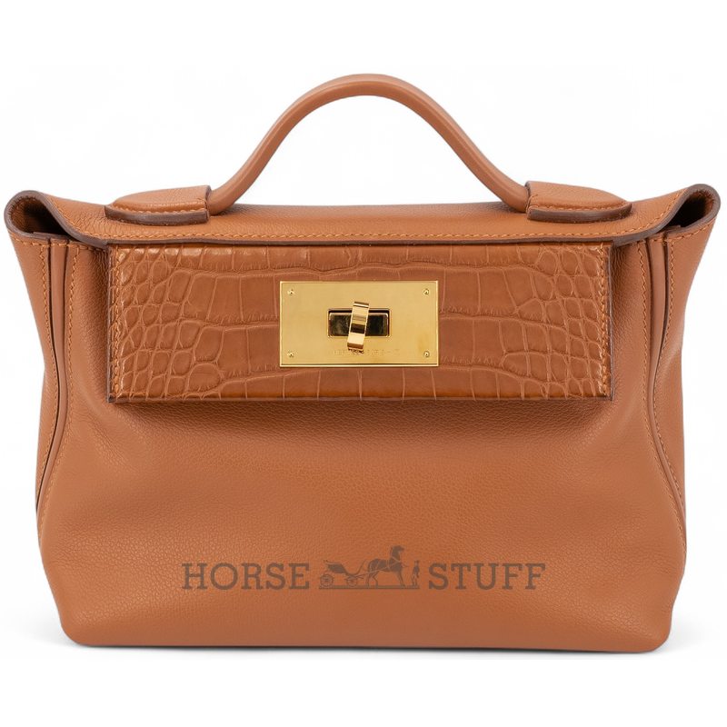 Hermès 24/24 Mini ( 21 ) Touch Gold Evercolor / Matte Crocodile Alligator GHW