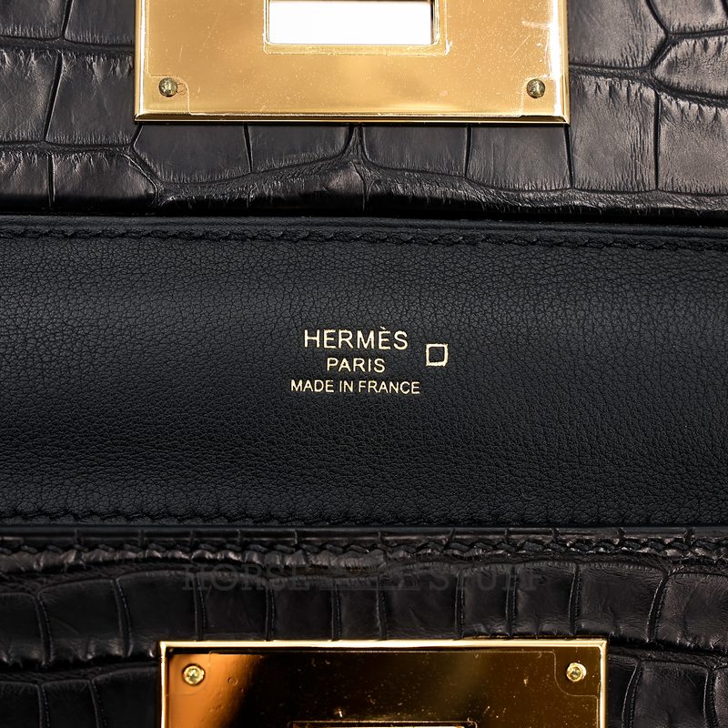 Hermès 24/24 Mini ( 21 ) Touch Black Swift / Matte Crocodile Alligator GHW
