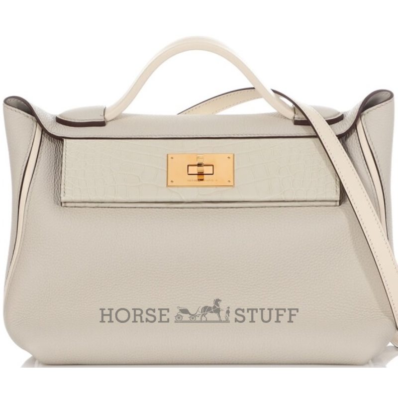 Hermès 24/24 29 Touch Beton Togo / Matte Crocodile Alligator GHW