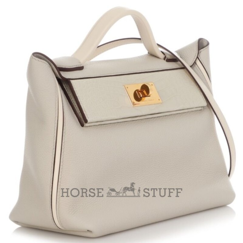Hermès 24/24 29 Touch Beton Togo / Matte Crocodile Alligator GHW