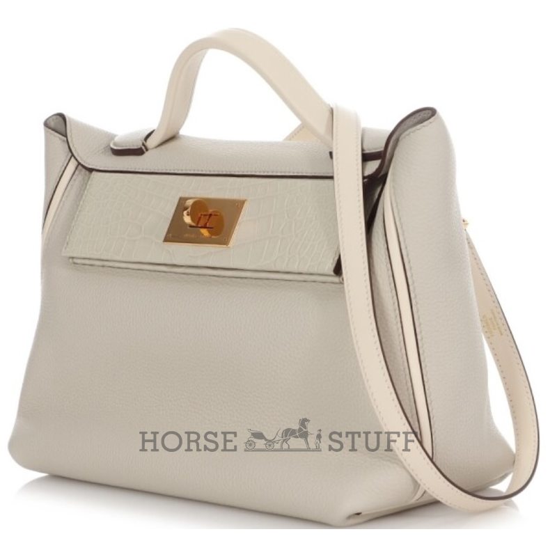 Hermès 24/24 29 Touch Beton Togo / Matte Crocodile Alligator GHW