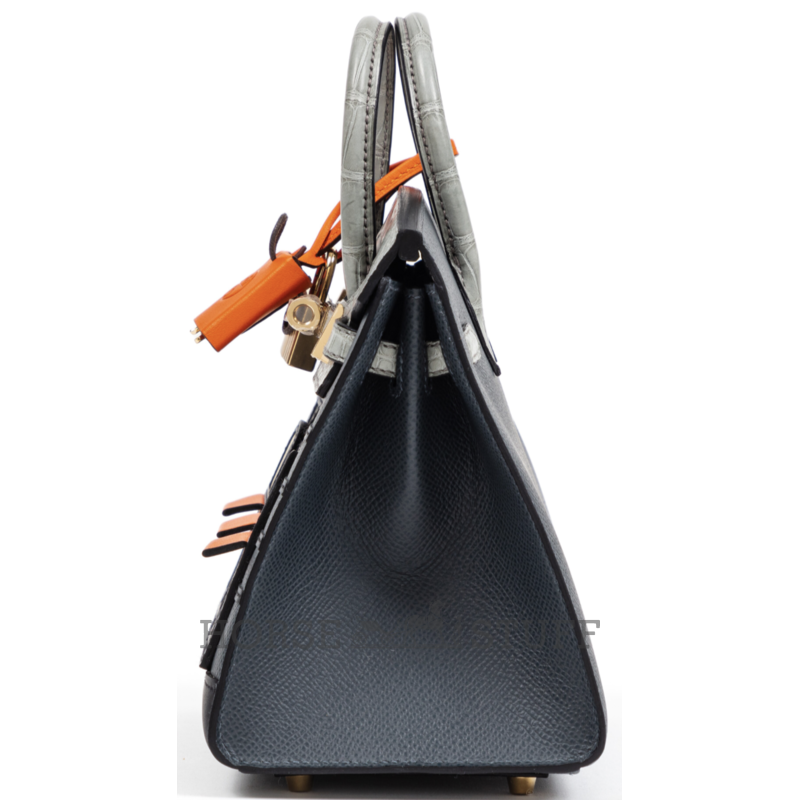 Hermès Birkin Sellier 20 Limited Edition Super Rare Faubourg ( House ) Rainy Days Blue Veau Madame / Epsom / Sombrero / Swift / Matte Crocodile Alligator PHW