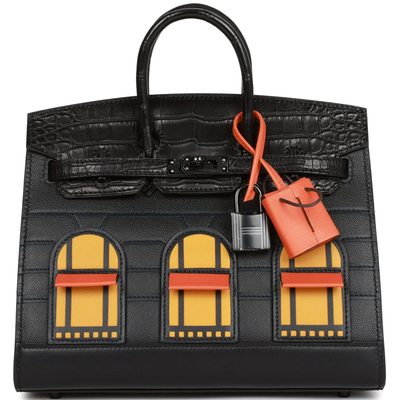 Hermès Birkin Sellier 20 Limited Edition Super Rare Faubourg ( House ) So Black Veau Madame / Epsom / Sombrero / Swift / Matte Crocodile Alligator PVD (Black)