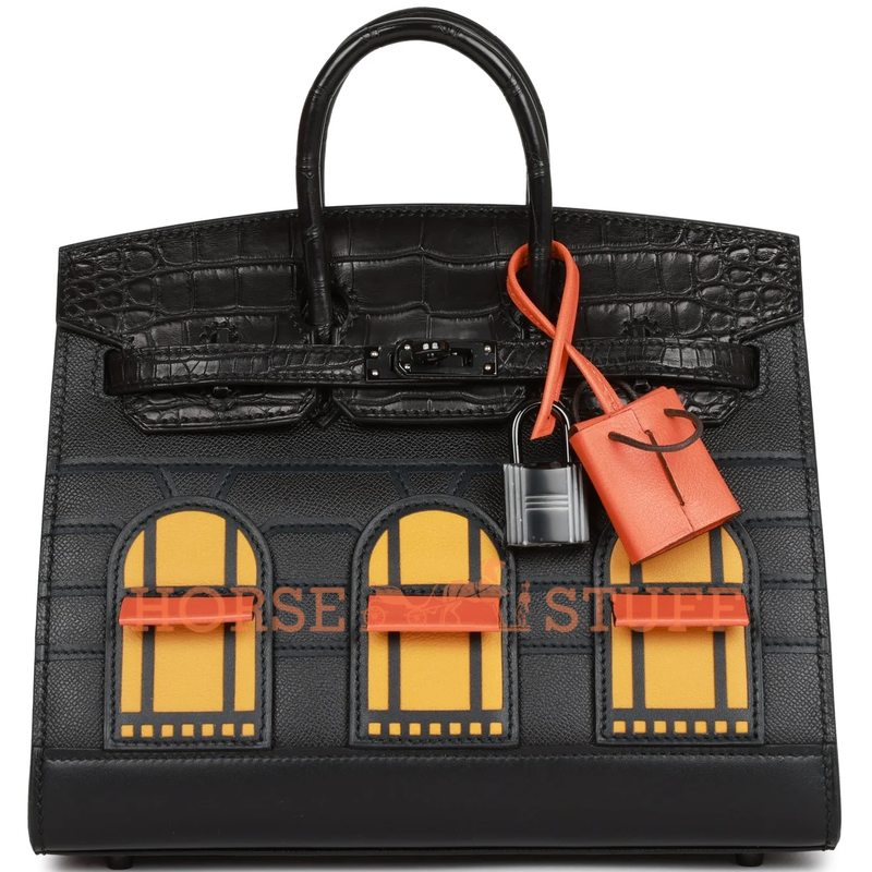 Hermès Birkin Sellier 20 Limited Edition Super Rare Faubourg ( House ) So Black Veau Madame / Epsom / Sombrero / Swift / Matte Crocodile Alligator PVD (Black)