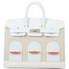 Hermès Birkin Sellier 20 Limited Edition Super Rare Faubourg ( House ) Snowy White Clemence / Matte Crocodile Alligator / Sombrero / Chèvre PHW