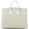 Hermès Birkin Sellier 20 Limited Edition Super Rare Faubourg ( House ) Snowy White Clemence / Matte Crocodile Alligator / Sombrero / Chèvre PHW