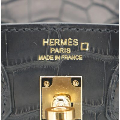 Hermès Birkin Sellier 20 Black Matte Crocodile Alligator GHW