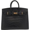 Hermès Birkin Sellier 20 Black Matte Crocodile Alligator GHW