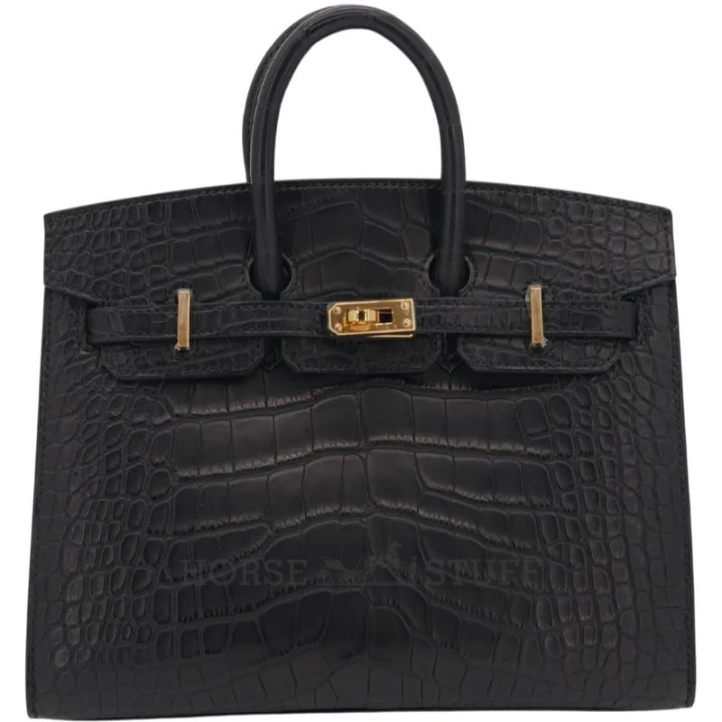 Hermès Birkin Sellier 20 Black Matte Crocodile Alligator GHW
