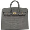 Hermès Birkin Sellier 20 Gris Ciment Matte Crocodile Alligator GHW