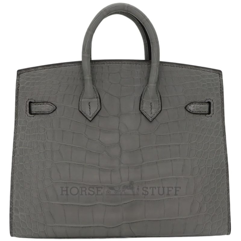 Hermès Birkin Sellier 20 Gris Ciment Matte Crocodile Alligator GHW