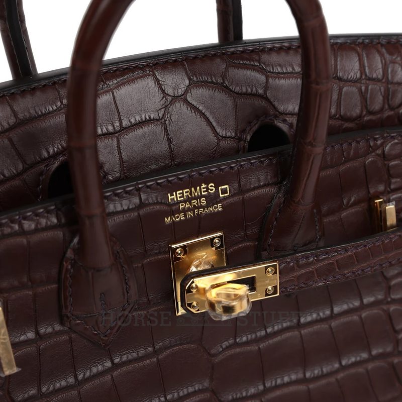 Hermès Birkin Sellier 20 Havane Matte Crocodile Alligator GHW