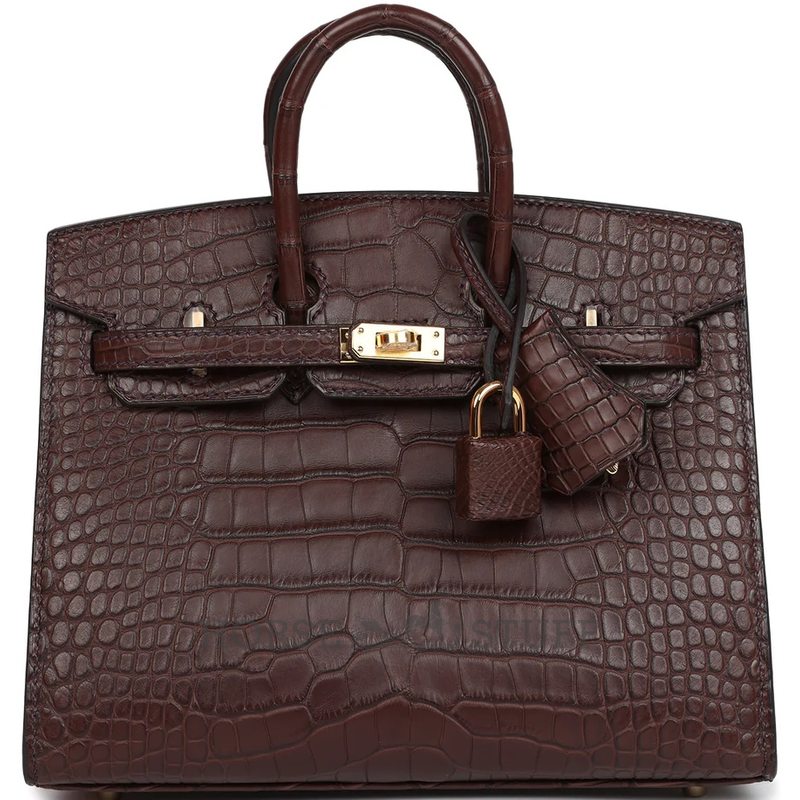 Hermès Birkin Sellier 20 Havane Matte Crocodile Alligator GHW