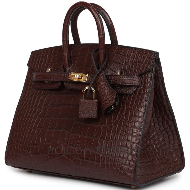 Hermès Birkin Sellier 20 Havane Matte Crocodile Alligator GHW