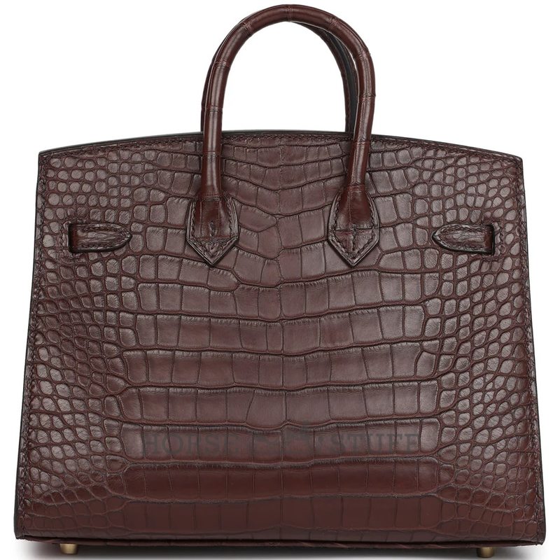 Hermès Birkin Sellier 20 Havane Matte Crocodile Alligator GHW