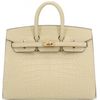 Hermès Birkin Sellier 20 Vanilla Matte Crocodile Alligator GHW