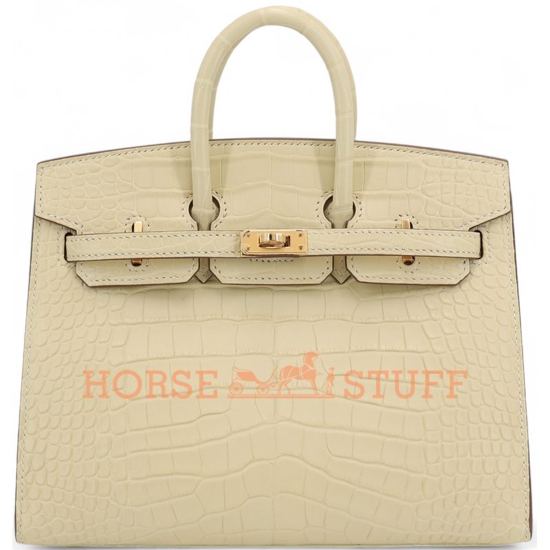 Hermès Birkin Sellier 20 Vanilla Matte Crocodile Alligator GHW