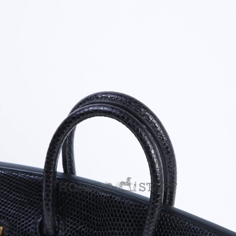 Hermès Birkin Sellier 20 Black Shiny Niloticus Lizard GHW