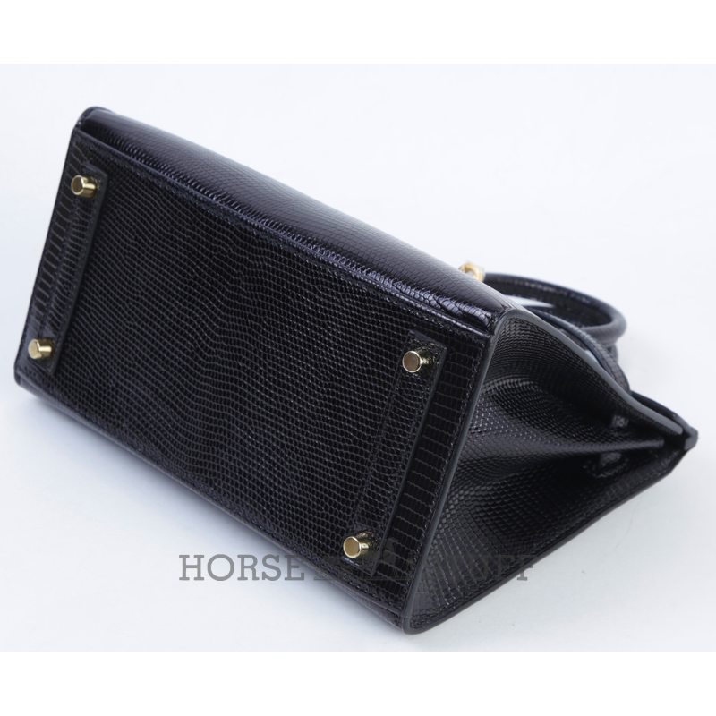 Hermès Birkin Sellier 20 Black Shiny Niloticus Lizard GHW