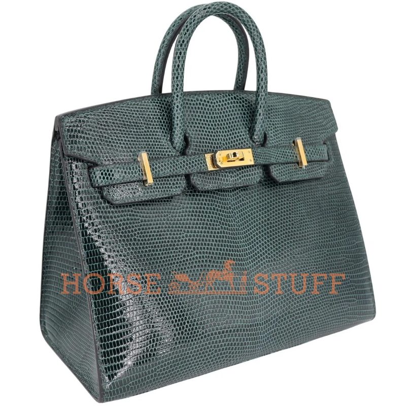 Hermès Birkin Sellier 20 Vert Cypress Shiny Niloticus Lizard GHW