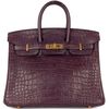 Hermès Birkin 25 Amethyst Matte Crocodile Alligator GHW