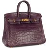 Hermès Birkin 25 Amethyst Matte Crocodile Alligator GHW