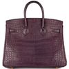 Hermès Birkin 25 Amethyst Matte Crocodile Alligator GHW