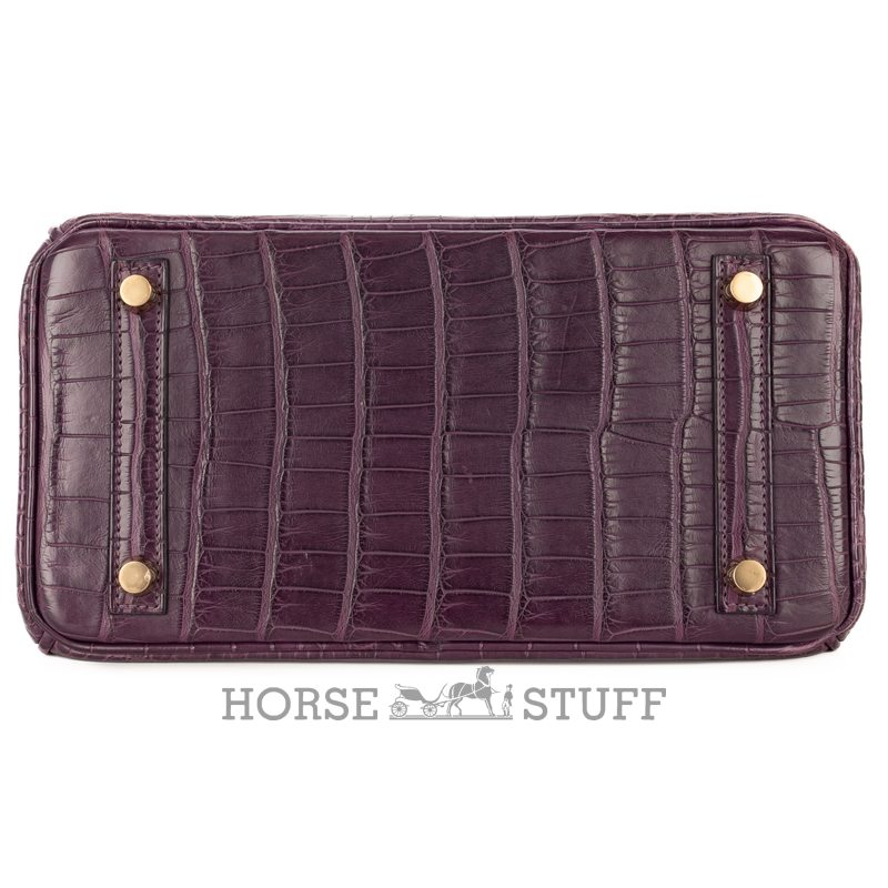 Hermès Birkin 25 Amethyst Matte Crocodile Alligator GHW