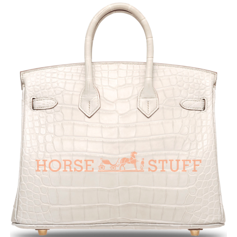 Hermès Birkin 25 Beton Matte Crocodile Alligator GHW