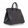 Hermès Birkin 25 Black Matte Crocodile Alligator GHW