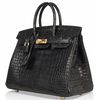 Hermès Birkin 25 Black Matte Crocodile Alligator GHW