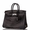 Hermès Birkin 25 Black Matte Crocodile Alligator PHW