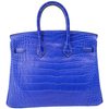 Hermès Birkin 25 Blue Electrique Matte Crocodile Alligator PHW