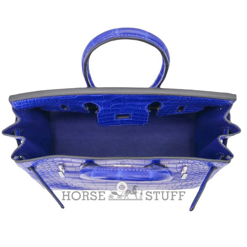 Hermès Birkin 25 Blue Electrique Matte Crocodile Alligator PHW