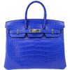 Hermès Birkin 25 Blue Electrique Matte Crocodile Alligator PHW