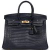 Hermès Birkin 25 Blue Indigo Matte Crocodile Alligator GHW