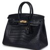 Hermès Birkin 25 Blue Indigo Matte Crocodile Alligator GHW