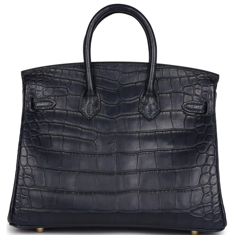 Hermès Birkin 25 Blue Indigo Matte Crocodile Alligator GHW