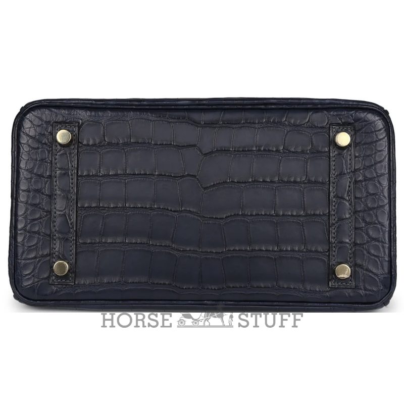 Hermès Birkin 25 Blue Indigo Matte Crocodile Alligator GHW