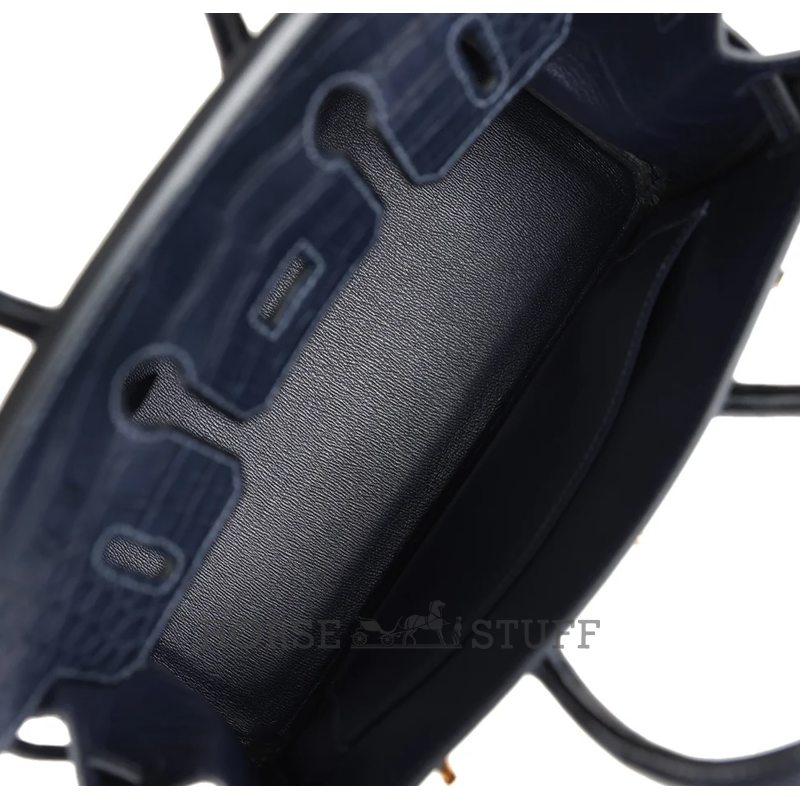 Hermès Birkin 25 Blue Indigo Matte Crocodile Alligator GHW