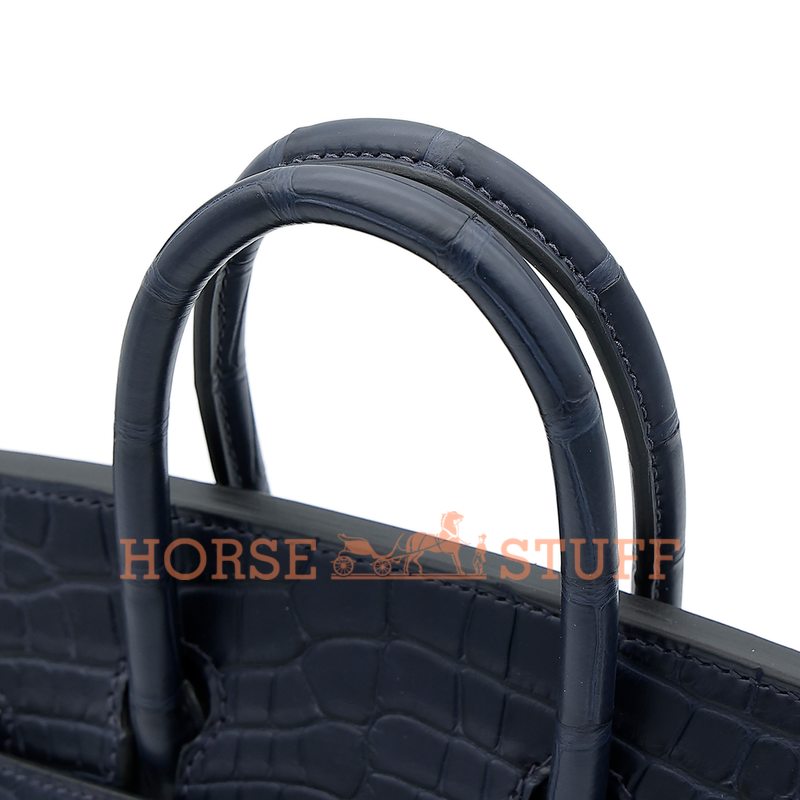 Hermès Birkin 25 Blue Indigo Matte Crocodile Alligator PHW