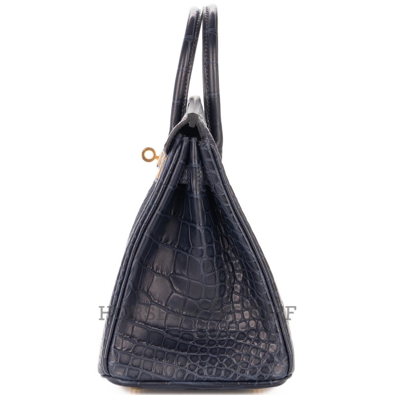 Hermès Birkin 25 Blue Marine Matte Crocodile Alligator GHW
