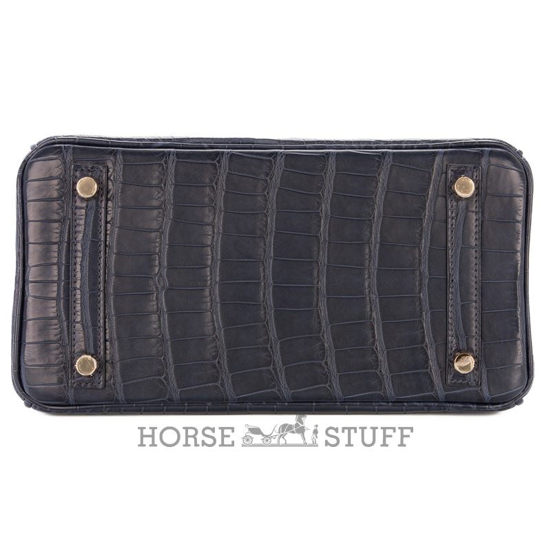 Hermès Birkin 25 Blue Marine Matte Crocodile Alligator GHW