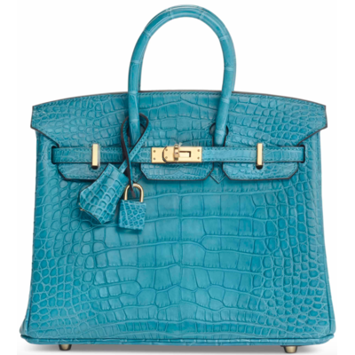 Hermès Birkin 25 Blue Paon Matte Crocodile Alligator GHW