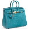 Hermès Birkin 25 Blue Paon Matte Crocodile Alligator GHW