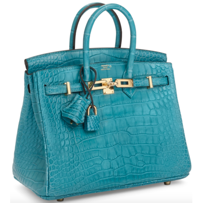 Hermès Birkin 25 Blue Paon Matte Crocodile Alligator GHW