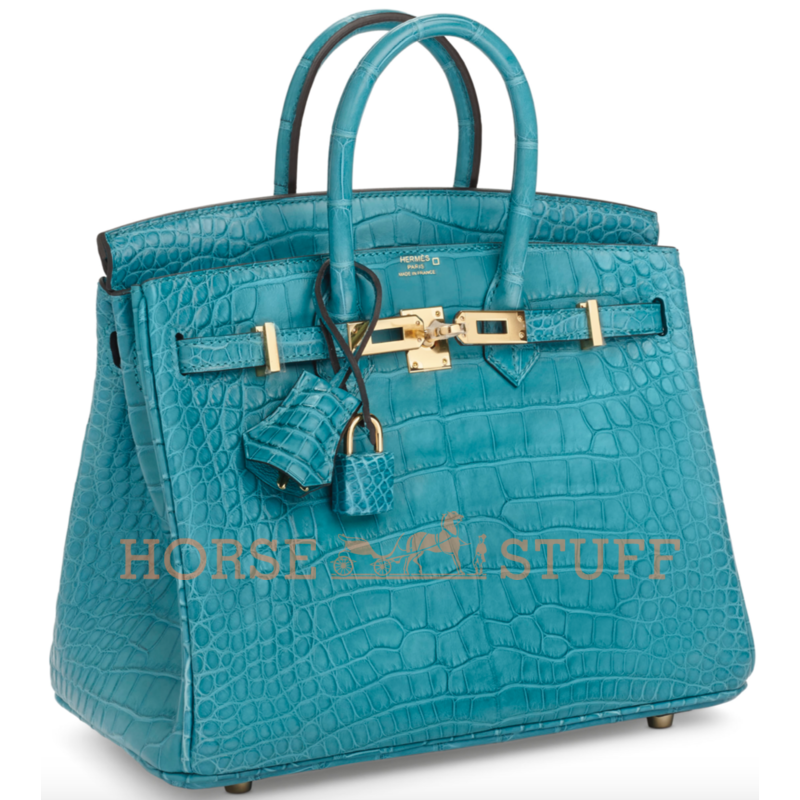 Hermès Birkin 25 Blue Paon Matte Crocodile Alligator GHW