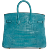 Hermès Birkin 25 Blue Paon Matte Crocodile Alligator GHW