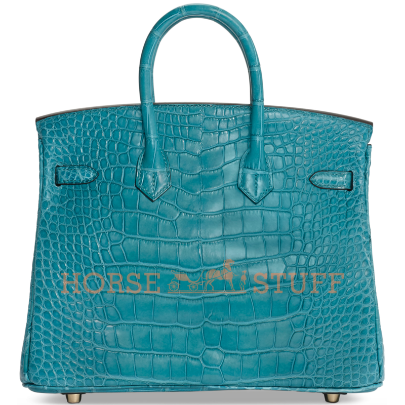 Hermès Birkin 25 Blue Paon Matte Crocodile Alligator GHW